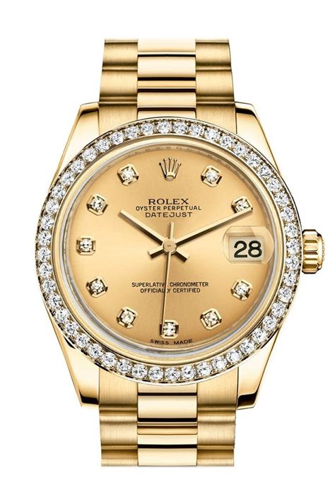 rolex datejust 31 with diamonds|Rolex Datejust 31 yellow gold.